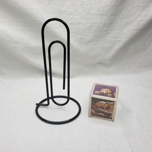 Vintage Office Giant Paperclip and Mini Photo Cube 1970s